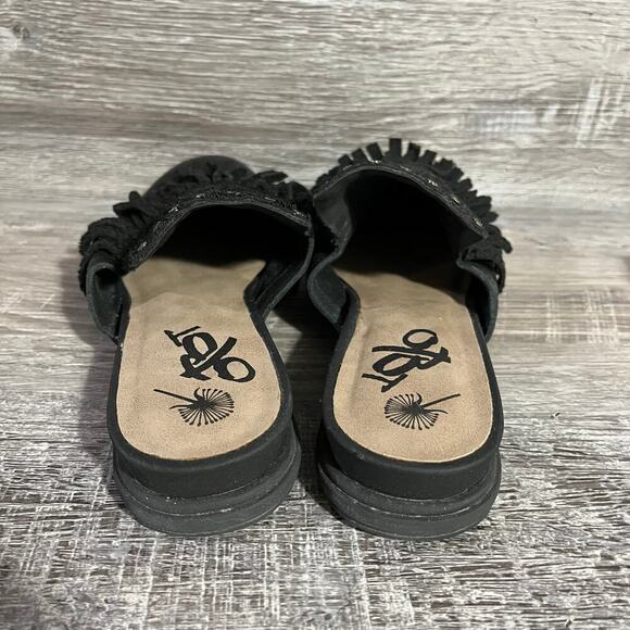 OTBT Womens Black Gleam Leather Mules Loafer Slides Size 8.5M - Picture 6 of 11